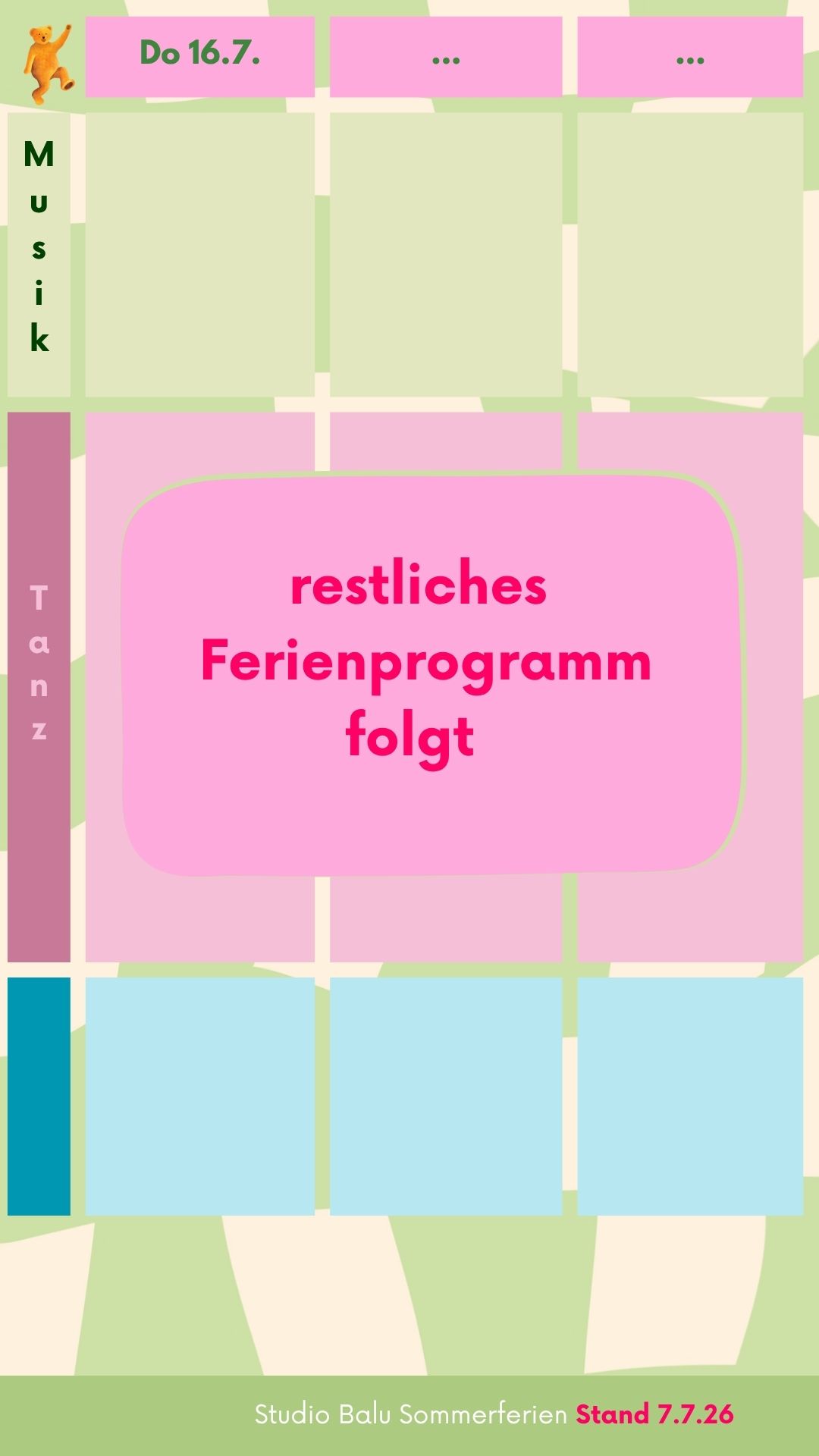 Sommerferienplan 2026